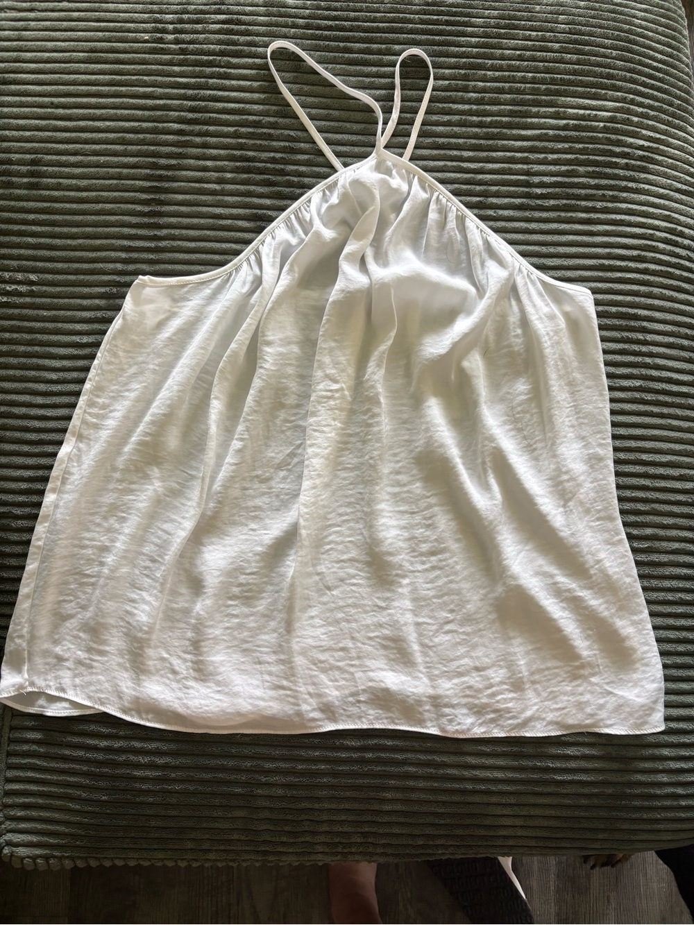 Naked Zebra White Halter Spaghetti Strap Cami